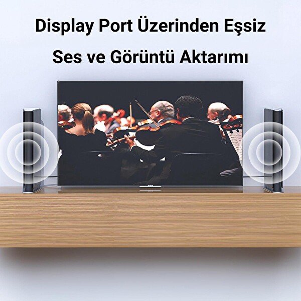 VegGieg 4K 60Hz 2K 165Hz Displayport V1.2 Kablo 3 Metre 5