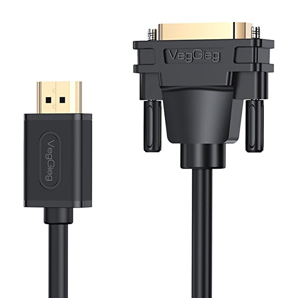 VegGieg DVI 24+1 to HDMI 2K Dönüştürücü Monitör Kablosu 3 Metre