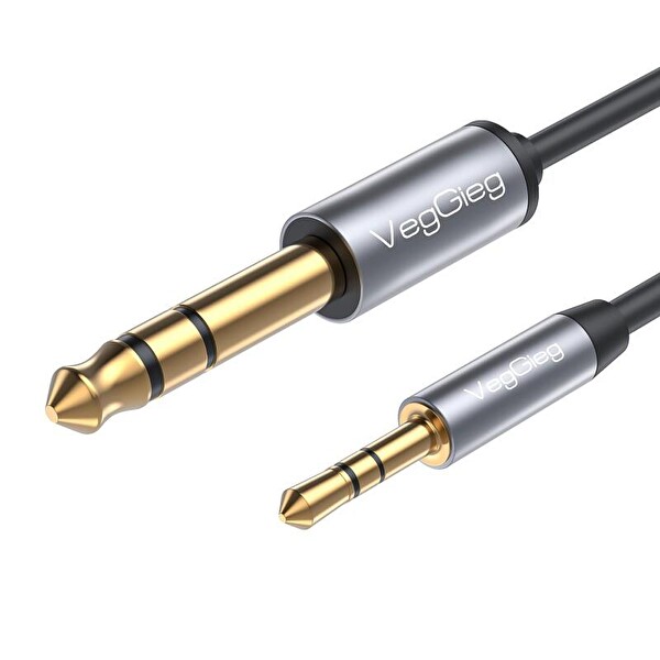 VegGieg 3.5MM to 6.35MM Stereo TRS Enstrüman Amfi Aux Ses Kablosu