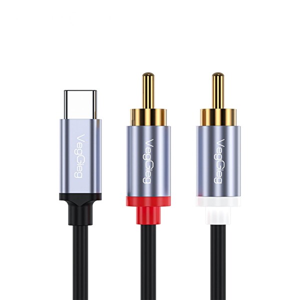 VegGieg A621 USB Type-C to 2 RCA Ses Kablosu 1.5 Metre