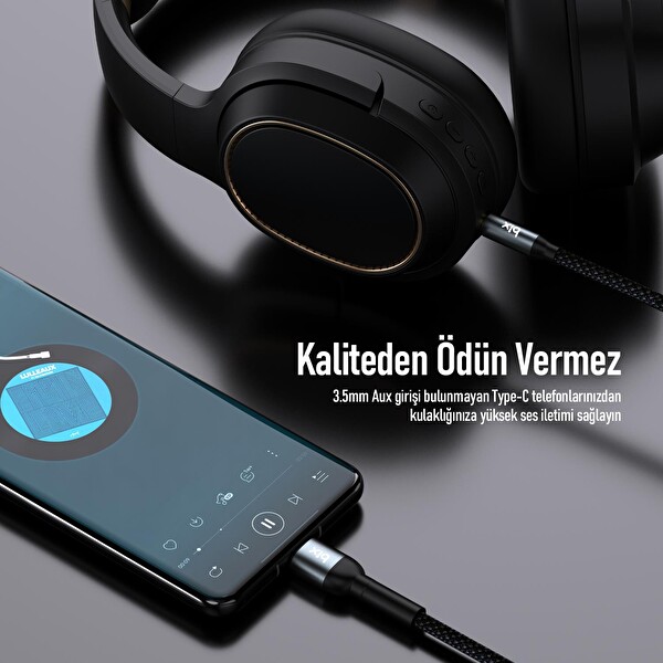 Bix Type-C 3.5MM Aux Hi-Fi Ses Kablosu 1.5 Metre
