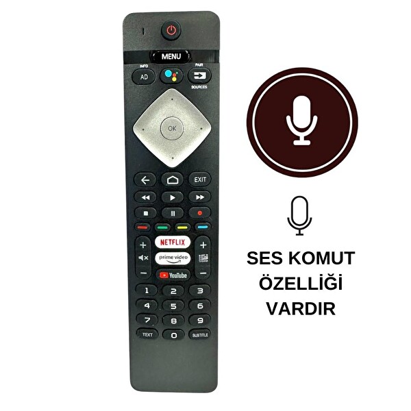 Electroon Philips PH-V8 Android Led TV Uyumlu Kumanda Ses Komutlu