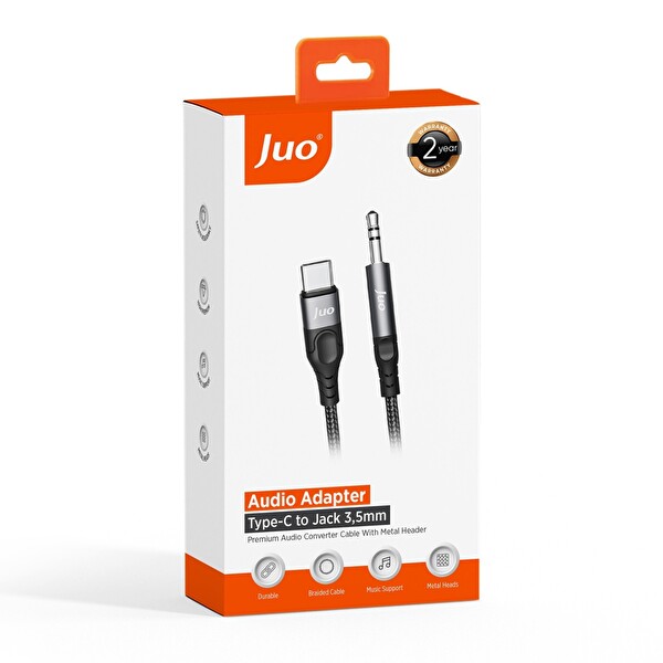 Juo USB Type-C to 3.5MM Jack Aux Stereo TRS Ses Kablosu 1 Metre