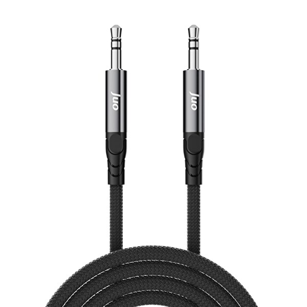 Juo Stereo 3.5MM TRS Jack Örgülü Aux Ses Kablosu 1 Metre