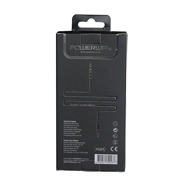 Powerway AX01 Aux Kablosu - Siyah