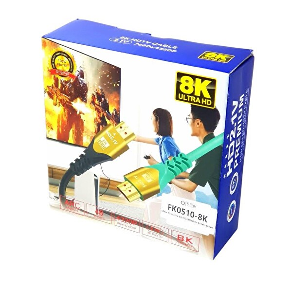 Sline Line Of Technology 8K 10 Metre HDMI Kablo 2.1V 60Hz 7680x4320P