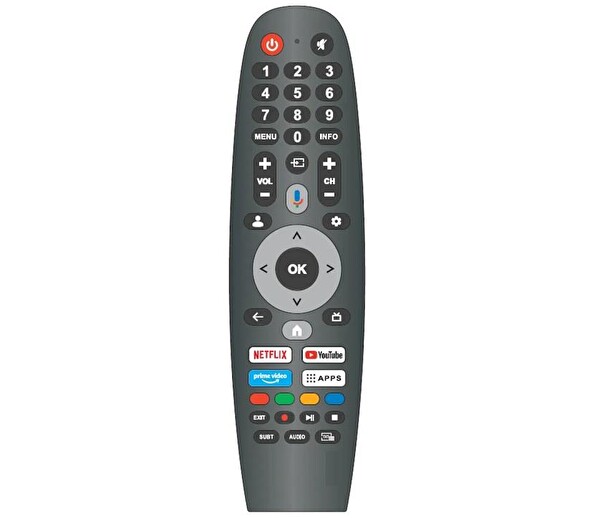 Tayfun Onvo 65OVF9001UQ İle Uyumlu Mikrofonlu 4K Smart TV Kumandası