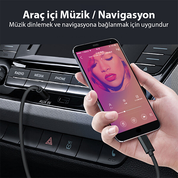 Ally Type-C To 3.5 MM Audio Aux Kablo Siyah