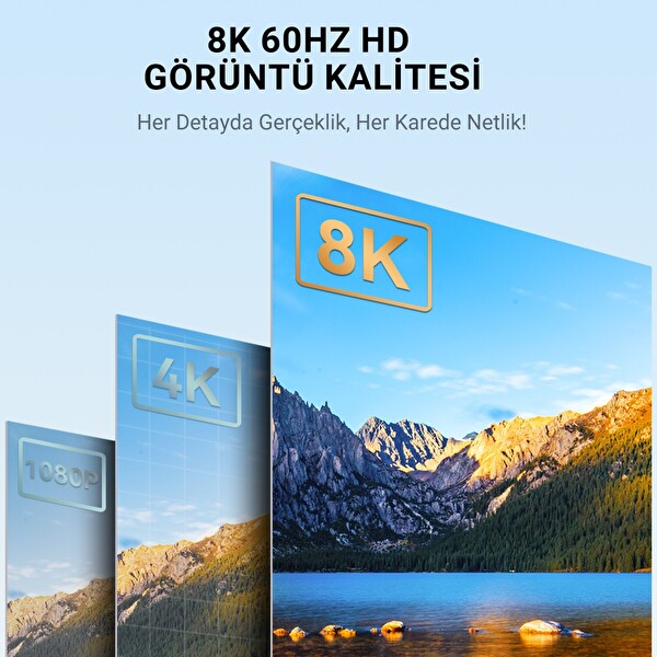 VegGieg DisplayPort DP to HDMI Çevirici Kablo 48 Gbps HDR Destekli Örgülü Adaptör Kablo 2 Metre