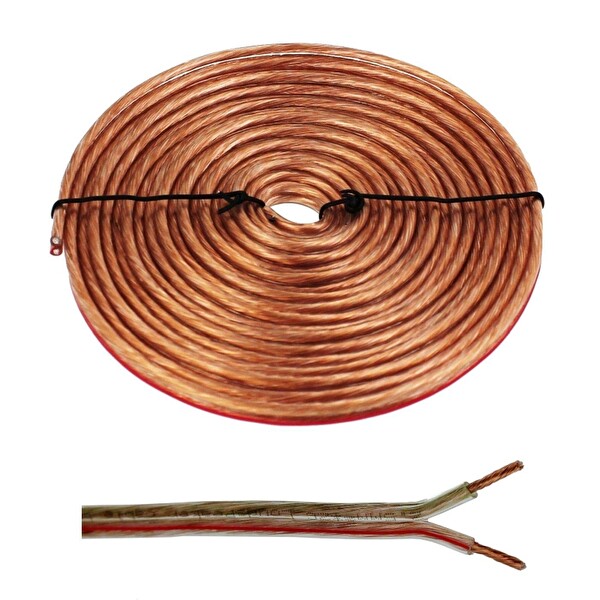 Tayfun CG 2x0.35MM Şeffaf 30 Metre Bakır Cu Hoparlör Kablosu