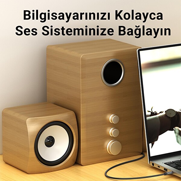 VegGieg 3.5MM TRRS 4 Kutuplu Mikrofonlu Hi-Fi Stereo AUX Erkek to Erkek Ses Kablosu 5 Metre