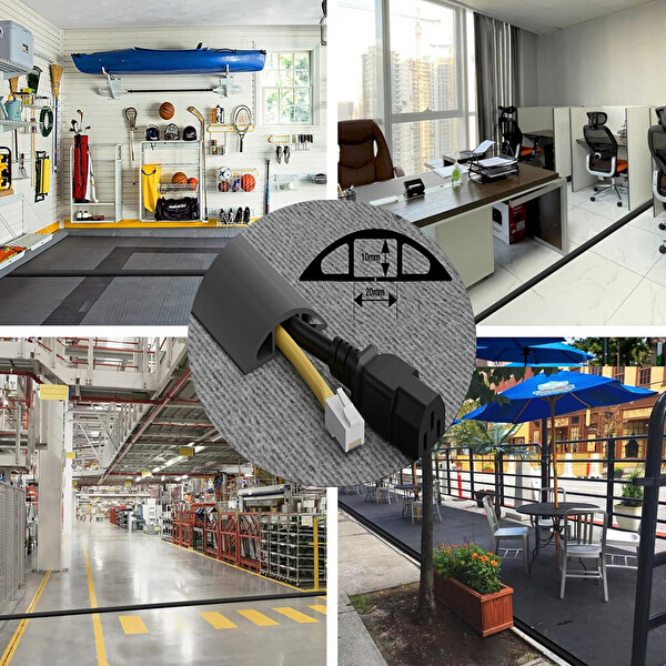 Greentech GT-KK07 Gri Esnek Kablo Kanalı