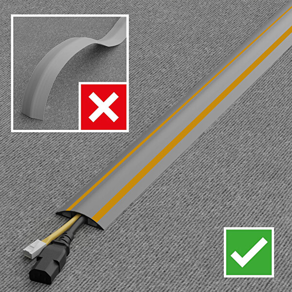 Greentech GT-KK09 Gri Esnek Kablo Kanalı Şeritli