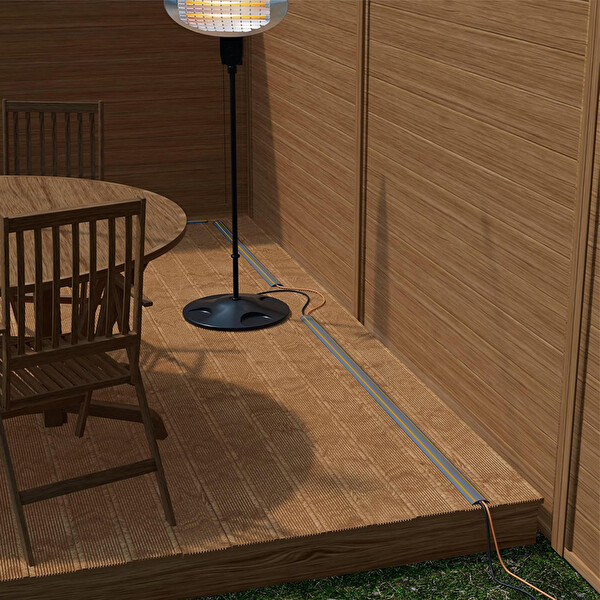 Greentech GT-KK09 Gri Esnek Kablo Kanalı Şeritli