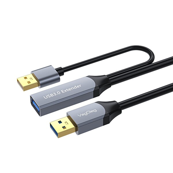 VegGieg USB 3.0 Uzatma Kablosu Sinyal Güçlendirici Extender Destekli 30 M USB-A Uzatıcı Kablo