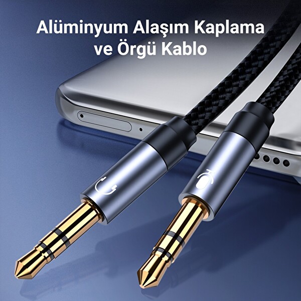 Rocoren Hi-Fi TRRS Mikrofon ve Kulaklık Ayırıcı 3.5mm Y Jack Kablo