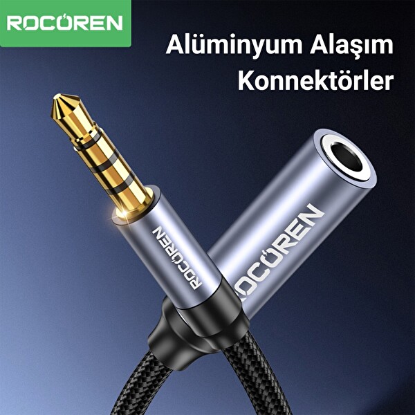 Rocoren 3.5mm Hi-Fi TRRS Jack Aux Ses Uzatma Kablosu 3 M
