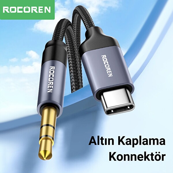 Rocoren Type-C to 3.5 MM Jack AUX Hi-Fi DAC Ses Kablosu 1 M