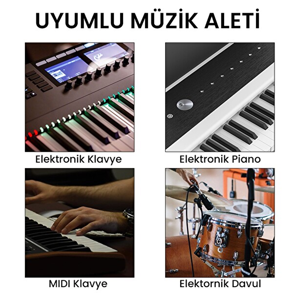 VegGieg Lightning to MIDI USB-B iPhone iPad Uyumlu Müzik Enstrüman Kablosu