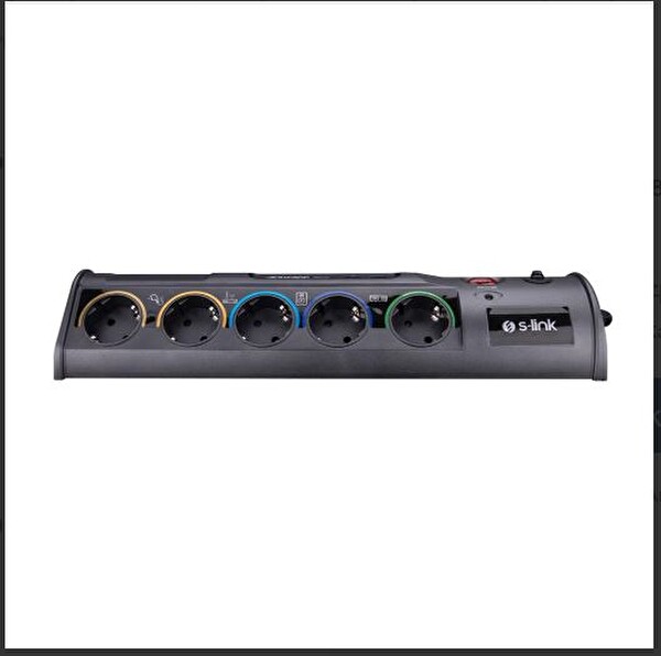 S-Link Swapp SWV-PRZ010 1860 Joule 2.1A/5V - 2 USB'li 1.8 M 10'lu Akım Korumalı Priz