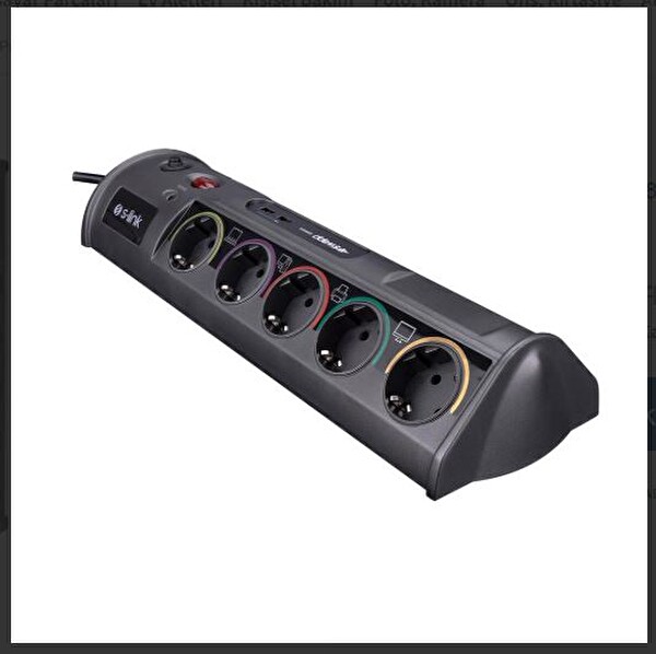 S-Link Swapp SWV-PRZ010 1860 Joule 2.1A/5V - 2 USB'li 1.8 M 10'lu Akım Korumalı Priz