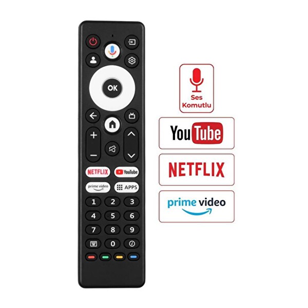 Electroon Grundig 55 GKU 700 Netflix-Youtube-Prime-APPS Lcd Led Tv Kumanda - Ses Komutlu