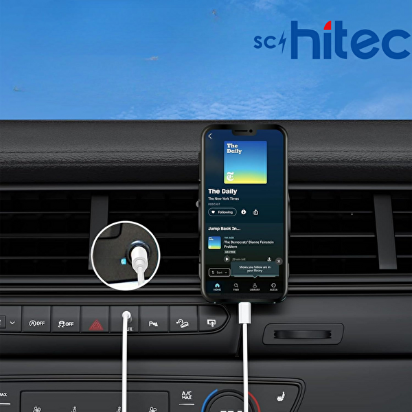 Schitec Type-c to 3.5mm Aux Ses Kablosu Dönüştürücü Beyaz AX806