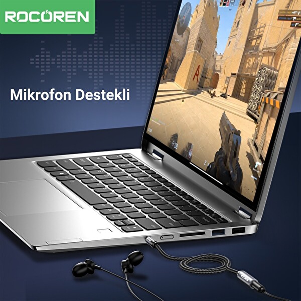 Rocoren 3.5 MM Hi-Fi TRRS Jack Aux Ses Uzatma Kablosu 2 Metre