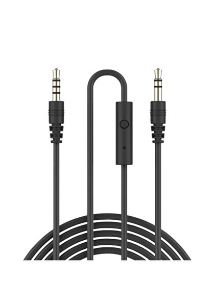 Jopus Mikrofonlu AUX Ses Kablosu 3.5 MM 1M - Siyah