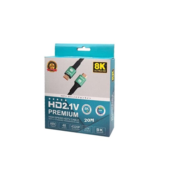 Electroon FL2020 8K 2.1v 7680x4320 Siyah HDMI Kablo - 20M