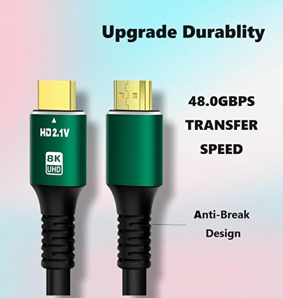 Electroon FL2015 8K 2.1v 7680x4320 Siyah HDMI Kablo - 15 M