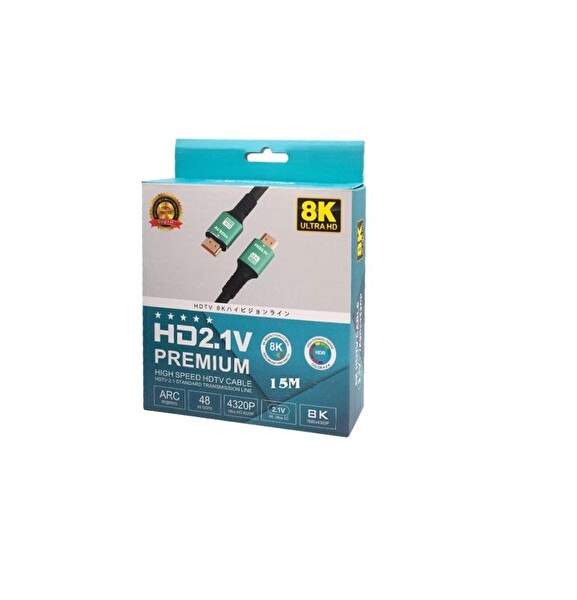 Electroon FL2015 8K 2.1v 7680x4320 Siyah HDMI Kablo - 15 M