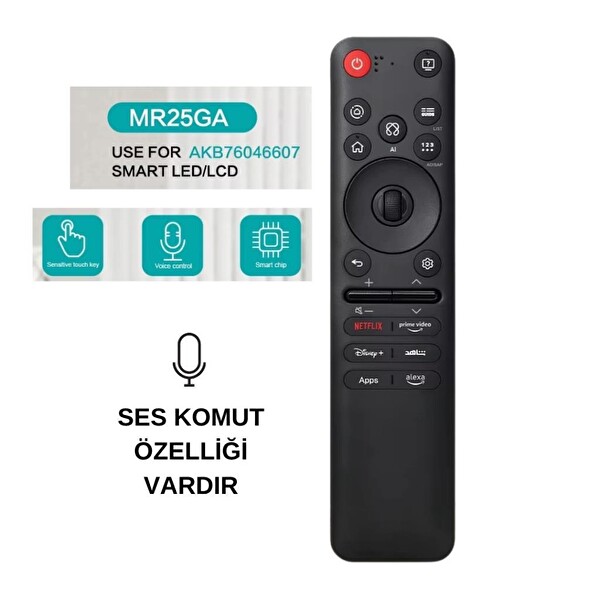 Electroon LG MR25GA Uyumlu KK 8053 AKB76046607 Ses Komutlu TV Kumanda 2
