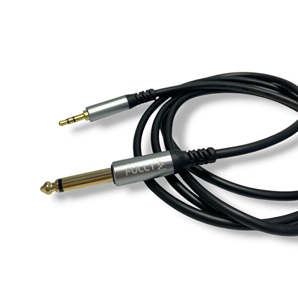 Fully 527A 1.5M - 6.3 MM Mono 3.5 MM Stereo Ses Kablosu - Siyah
