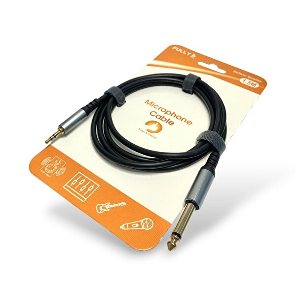 Fully 527A 1.5M - 6.3 MM Mono 3.5 MM Stereo Ses Kablosu - Siyah