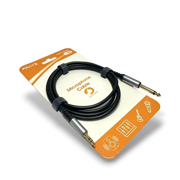 Fully 527A 1.5M - 6.3 MM Mono 3.5 MM Stereo Ses Kablosu - Siyah