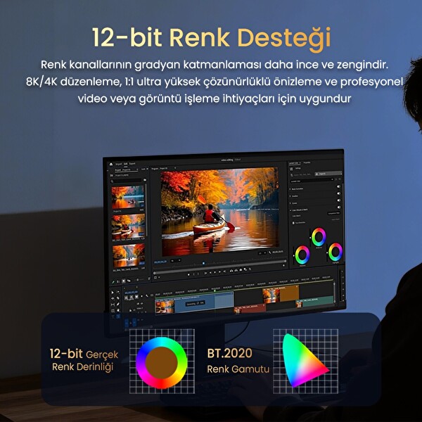 VegGieg Type-C To DP 8K 60Hz 4K 240Hz HDR ARC 48Gbps Örgülü Çift Yönlü Görüntü HDMI Kablo - 2 M
