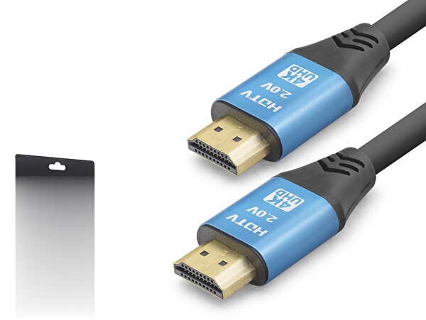 Evimdeyokyok ND4051 4K UHD 19-1 Od 8.0 MM HDMI 2.0 Kablo 3 M - Siyah-Mavi