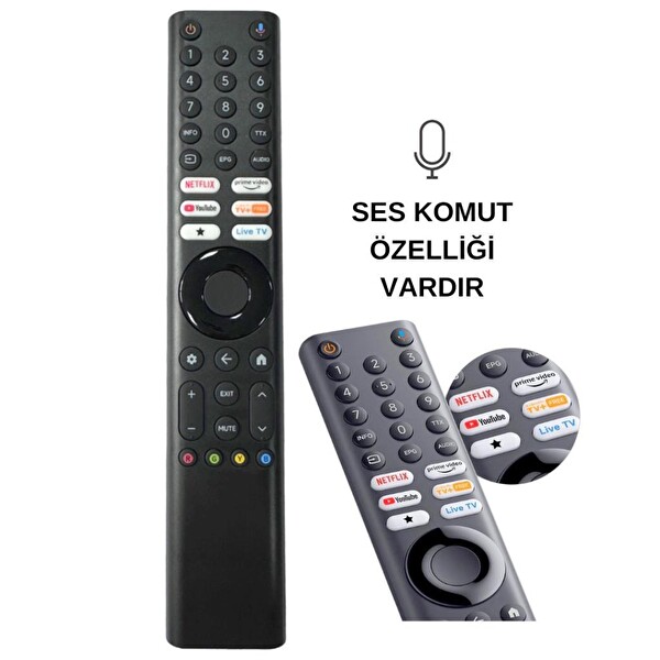 Electroon Xiaomi MI-VER.23 Netflix-Prime Video Tuşlu Bluetooth Kumanda - Ses Komutlu