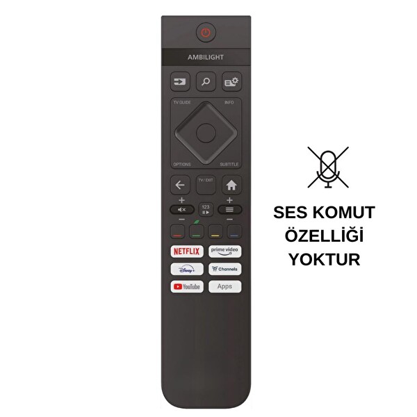Electroon Philips 55PUS8609 62 Uyumlu Ses Komutsuz AndroiD LED TV Kumanda