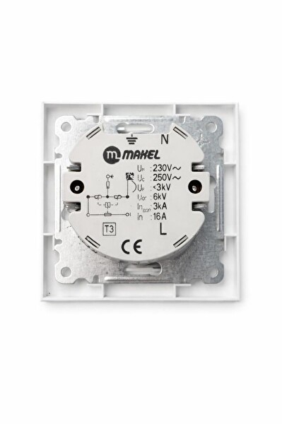 Makel Karea Sıva Altı Şok Akım Ve Çocuk Korumalı Topraklı Beyaz Priz