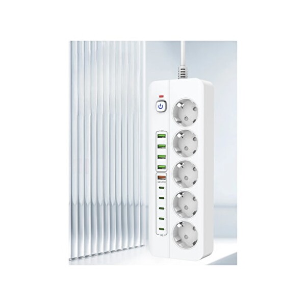 Hzl Store P13 Akım Korumalı Çoklu Priz - USB Girişli Anahtarlı Yüksek Güvenlikli Elektrik Prizi