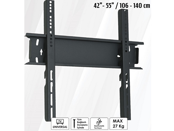 Generic LG Uyumlu 55QNED86A6A 55'' 139 Ekran 4K Ultra HD Smart webOS LCD LED Televizyon Sabit Duvar Askı Aparatı