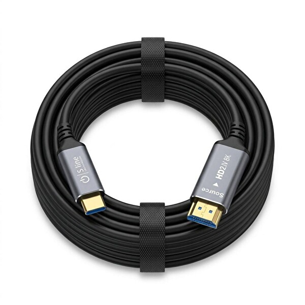 Sline Line Of Technology 8K v2.1 30 M 7680x4320P Fiber Optik HDMI Kablo