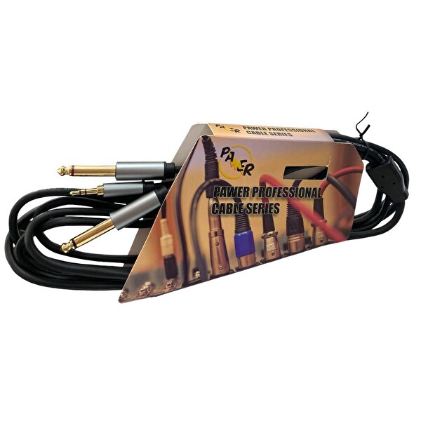 Pawer 5 M 2x 6.3 MM Mono 3.5 MM Stereo Kablo