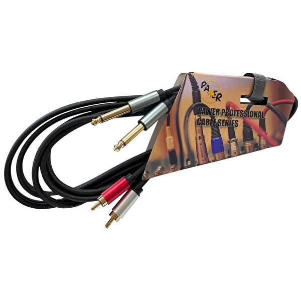 Pawer 2x 6.3 MM 2RCA 3 M Metal Jaklı Kablo