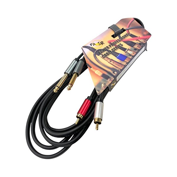 Pawer 2x 6.3 MM 2RCA 3 M Metal Jaklı Kablo