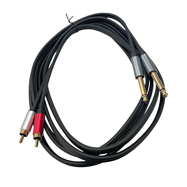 Pawer 2x 6.3 MM 2RCA 3 M Metal Jaklı Kablo