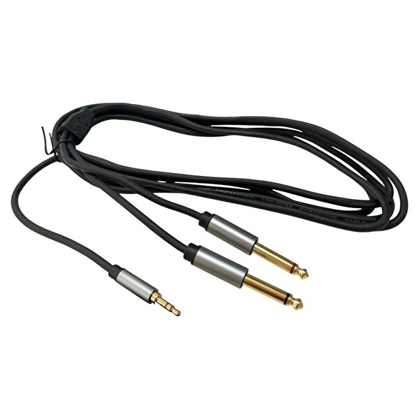 Pawer 1.5 M 2x 6.3 MM Mono 3.5 MM Stereo Kablo