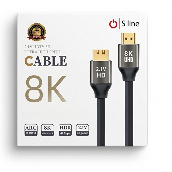 Sline Line Of Technology 1.5M 8K 2.1v 60Hz HDMI Kablo
